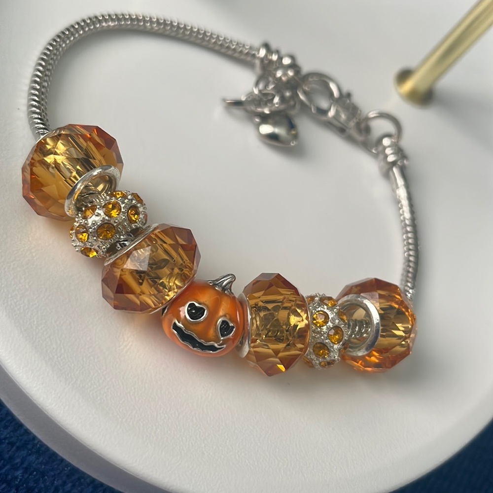 Pumpkin patch charm bracelet